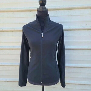 Women’s Black Lucy Tech Athletic Full Zip Long Sleeve Stretch Full Zip Dry sz M